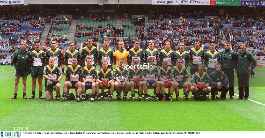 13 October 2002; Ireland International Rules team. Ireland v Australia, International Rules Series, Test 1, Croke Park, Dublin. Picture credit; Ray McManus / SPORTSFILE
