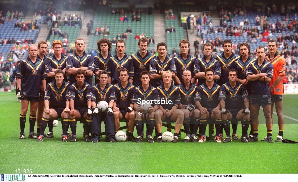 13 October 2002; Australia International Rules team. Ireland v Australia, International Rules Series, Test 1, Croke Park, Dublin. Picture credit; Ray McManus / SPORTSFILE