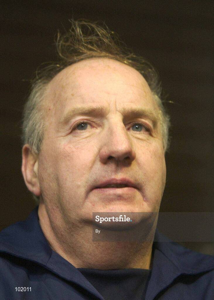 30 October 2002; Chief Superintendent Brian McCargo, Chairman of the Police Service of Northern Ireland GAA club, at a press conference after a representative Gaelic Football match between An Garda Siochana and the Police Service of Northern Ireland at the Westmanstown Sports Centre, Westmanstown, Co. Dublin. Picture credit; Brendan Moran / SPORTSFILE *EDI*