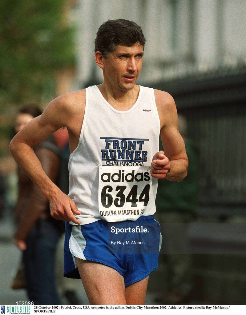 28 October 2002; Patrick Cross, USA, competes in the adidas Dublin City Marathon 2002. Athletics. Picture credit; Ray McManus / SPORTSFILE