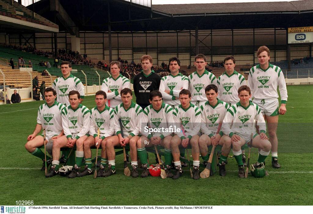 17 March 1994; Sarsfield Team. All Ireland Club Hurling Final. Sarsfields v Toomevara. Croke Park. Picture credit; Ray McManus / SPORTSFILE