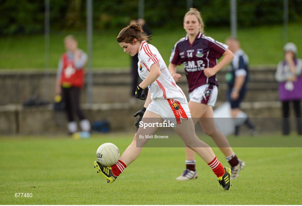 25 August 2012; Marie Ambrose, Cork, in action against Galway. All Ireland U16 ‘A’ Championship Final, Cork v Galway, MacDonagh Park, Nenagh, Co. Tipperary. Picture credit: Matt Browne / SPORTSFILE