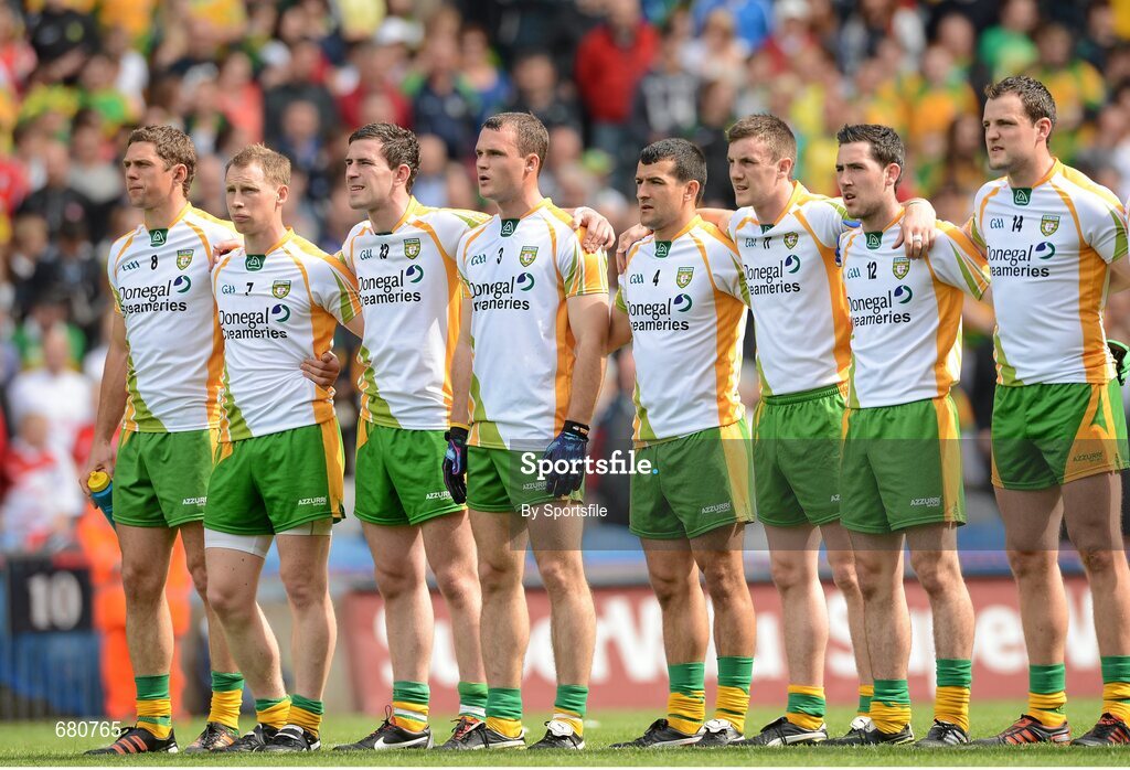 5 August 2012; Donegal players before the game. GAA Football All-Ireland Senior Championship Quarter-Final, Donegal v Kerry, Croke Park, Dublin. Photo by Sportsfile