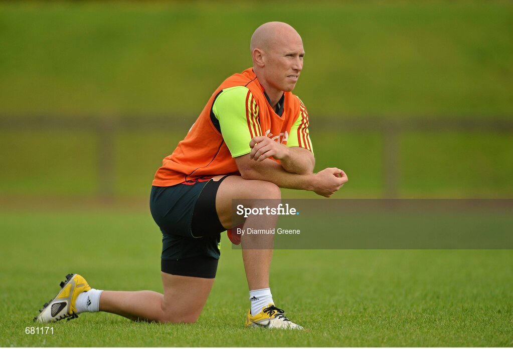 5 September 2012; Munster's Peter Stringer during squad training ahead of their Celtic League, Round 2, match against Benetton Treviso on Friday. Munster Rugby Squad Training, University of Limerick, Limerick. Picture credit: Diarmuid Greene / SPORTSFILE