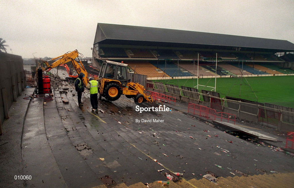 30 September 1998; The Canal End at Croke Park after the demolition had commenced. Photo by David Maher/Sportsfile
