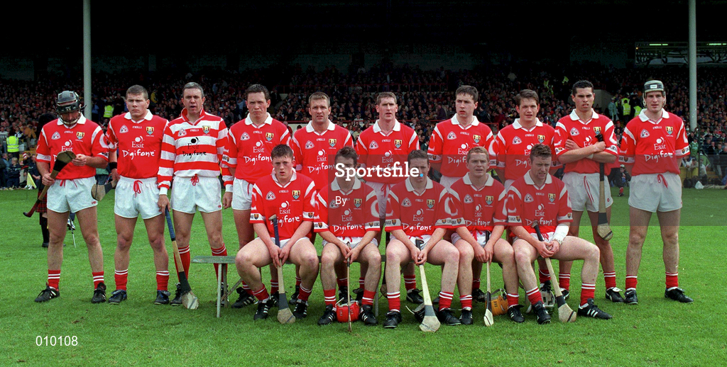 31 May 1998; The Cork team ahead of the Guinness Munster Senior Hurling Championship quarter-final match between Limerick and Cork at the Gaelic Grounds in Limerick. Photo by Ray McManus/Sportsfile