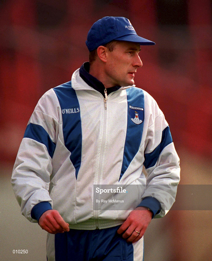 5 April 1998; Monaghan manager Eamonn McEneaney during the Church & General National Football League Quarter Final match between Down and Monaghan at Croke Park in Dublin. Photo by Ray McManus/Sportsfile