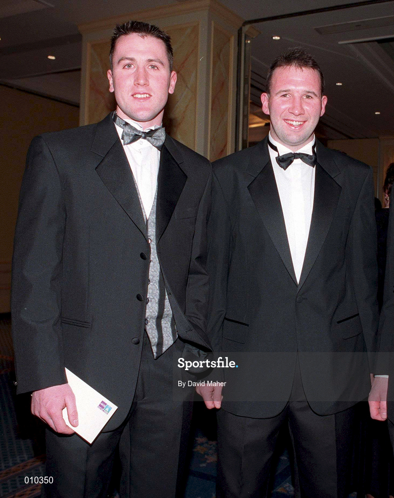 5 December 1997; Kildare footballers Niall Buckley, left, and Glenn Ryan at the Eircell GAA All Stars at the Burlington Hotel in Ballsbridge, Dublin. Photo by David Maher/Sportsfile