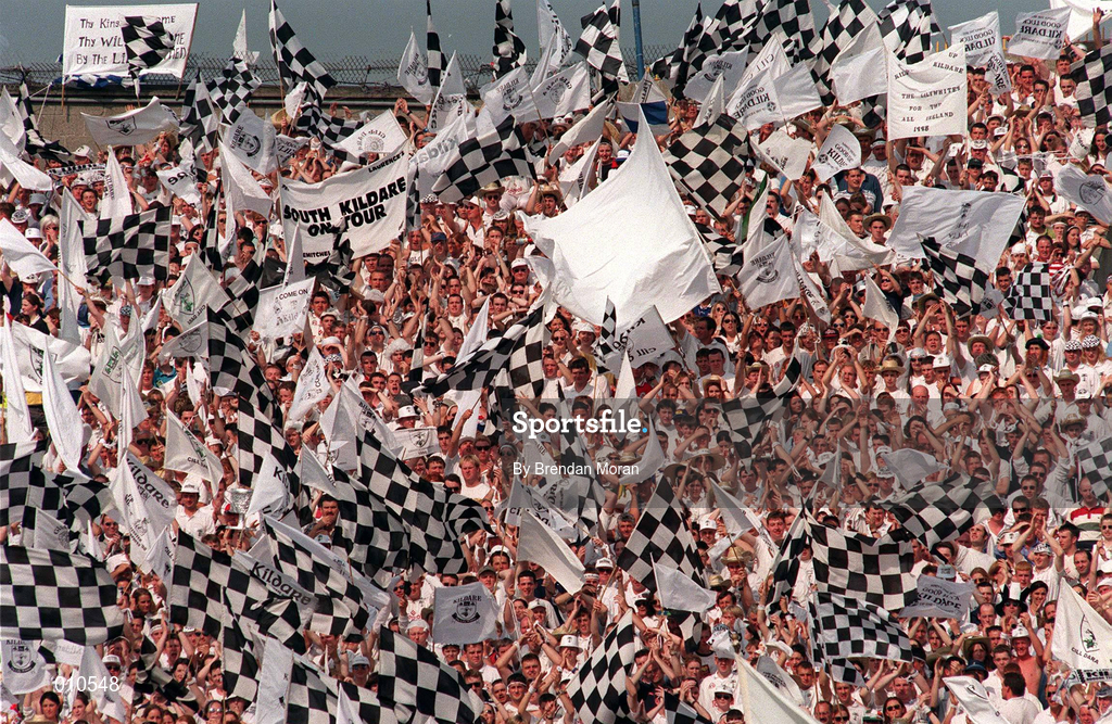 30 August 1998; Kildare supporters during during the All-Ireland Senior Football Championship Semi-Final match between Kildare and Kerry at Croke Park in Dublin. Photo by Brendan Moran/Sportsfile