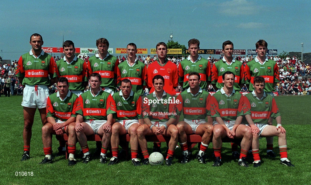 25 May 1997. The Mayo team ahead of the Connacht Senior Football Championship quarter-final match between Galway and Mayo at Tuam Stadium in Tuam, Galway. Photo by Ray McManus/Sportsfile