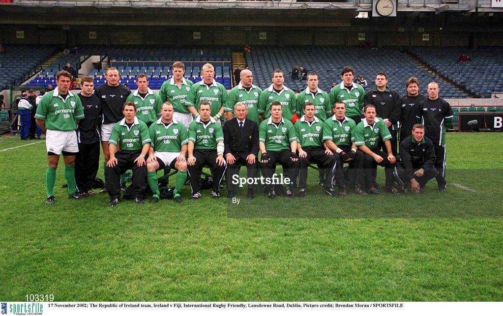 17 November 2002; The Republic of Ireland team. Ireland v Fiji, International Rugby Friendly, Lansdowne Road, Dublin. Picture credit; Brendan Moran / SPORTSFILE