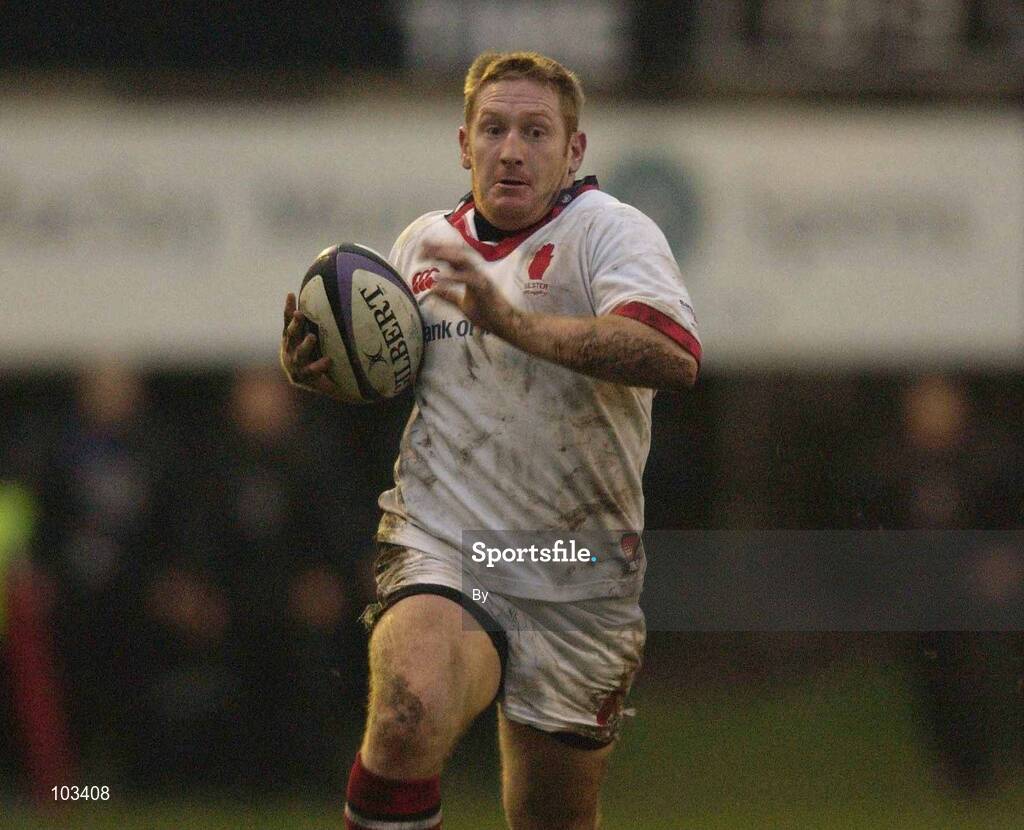 30 November 2002; Shane Stewart, Ulster. Rugby. Picture credit; Brendan Moran / SPORTSFILE *EDI*
