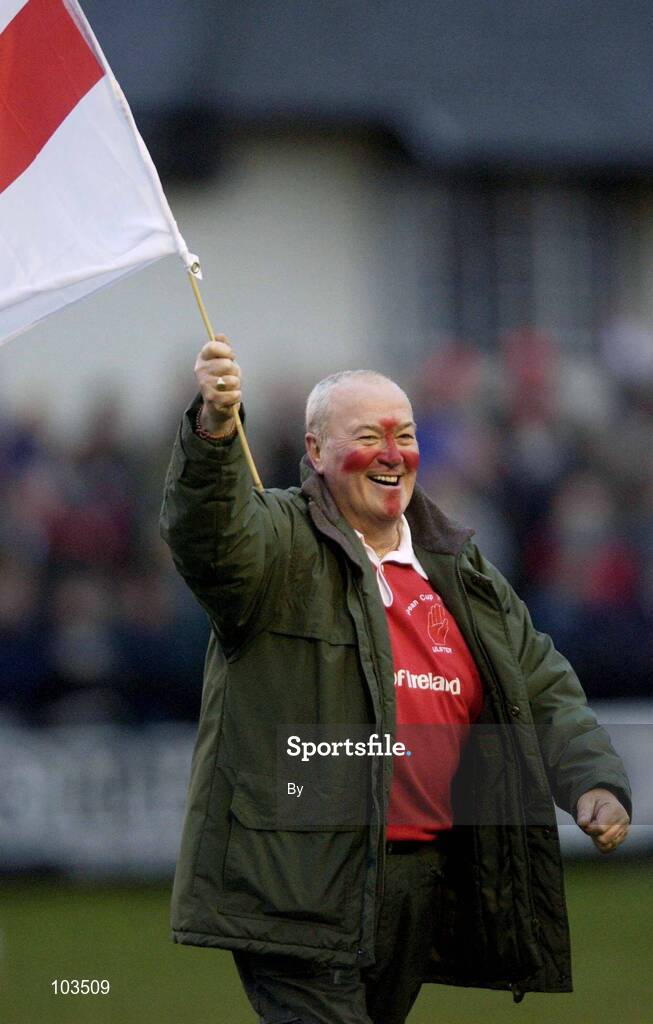 30 November 2002; An Ulster Rugby fan pictured before the game. Celtic League Quarter Final, Glasgow v Ulster, Hughenden, Glasgow, Scotland. Rugby. Picture credit; Brendan Moran / SPORTSFILE *EDI*