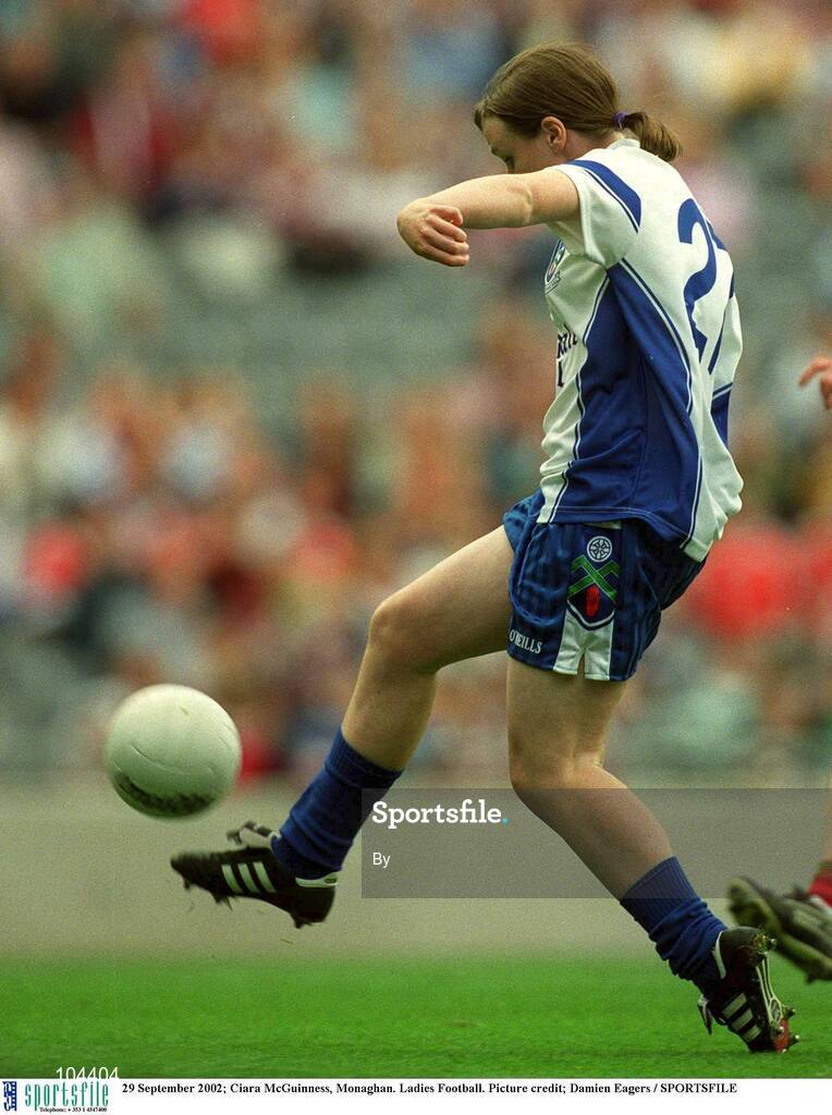 29 September 2002; Ciara McGuinness, Monaghan. Ladies Football. Picture credit; Damien Eagers / SPORTSFILE