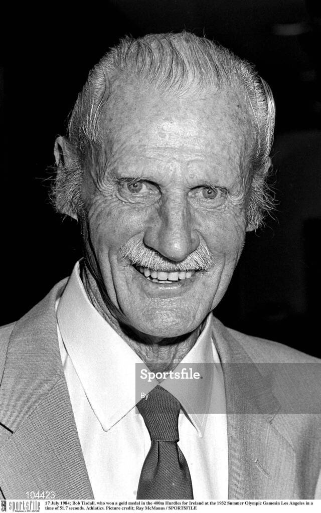 17 July 1984; Bob Tisdall, who won a gold medal in the 400m Hurdles for Ireland at the 1932 Summer Olympic Gamesin Los Angeles in a time of 51.7 seconds. Athlatics. Picture credit; Ray McManus / SPORTSFILE