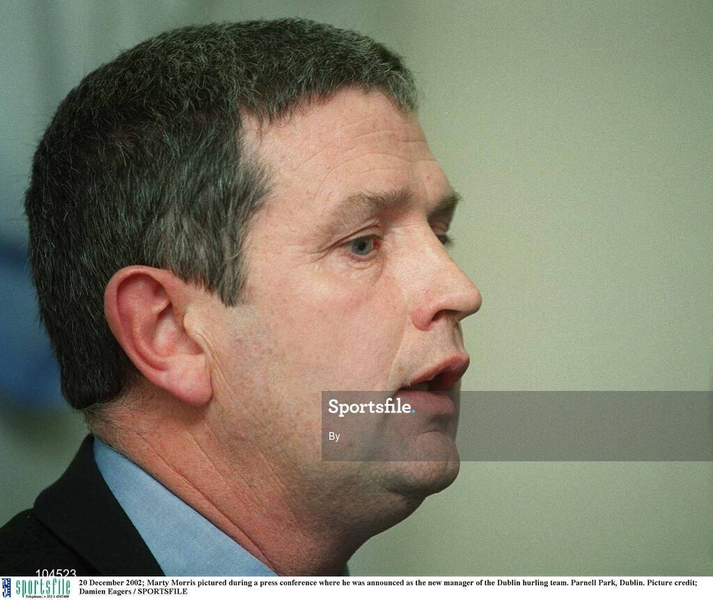 20 December 2002; Marty Morris pictured during a press conference where he was announced as the new manager of the Dublin hurling team. Parnell Park, Dublin. Picture credit; Damien Eagers / SPORTSFILE
