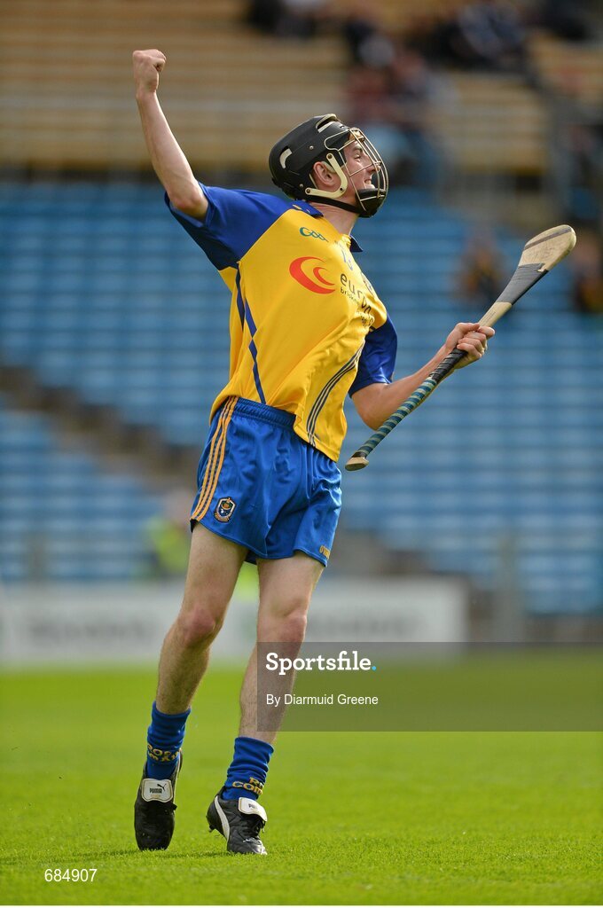 15 September 2012; Robbie Fallon, Roscommon, celebrates after scoring his side's second goal. Bord Gáis Energy GAA Hurling Under 21 All-Ireland 'B' Championship Final, Kildare v Roscommon, Semple Stadium, Thurles, Co. Tipperary. Picture credit: Diarmuid Greene / SPORTSFILE