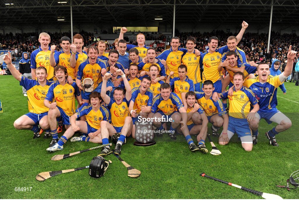 15 September 2012; The Roscommon squad celebrate after victory over Kildare. Bord Gáis Energy GAA Hurling Under 21 All-Ireland 'B' Championship Final, Kildare v Roscommon, Semple Stadium, Thurles, Co. Tipperary. Picture credit: Diarmuid Greene / SPORTSFILE