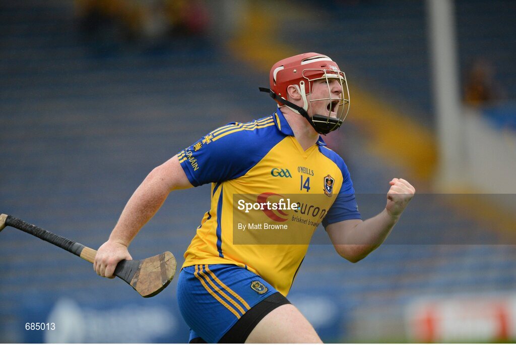 15 September 2012; Naos Connaughton, Roscommon, celebrates after scoring his side's goal. Bord Gáis Energy GAA Hurling Under 21 All-Ireland 'B' Championship Final, Kildare v Roscommon, Semple Stadium, Thurles, Co. Tipperary. Picture credit: Matt Browne / SPORTSFILE