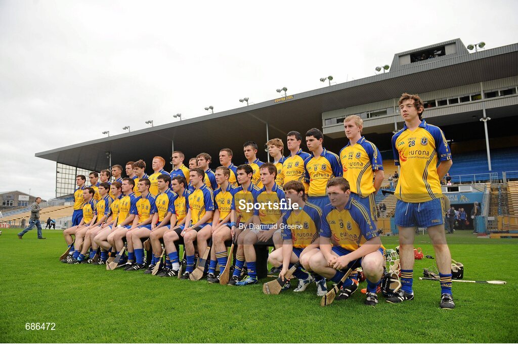 15 September 2012; The Roscommon team pose for the traditional team photograph before the game. Bord Gáis Energy GAA Hurling Under 21 All-Ireland 'B' Championship Final, Kildare v Roscommon, Semple Stadium, Thurles, Co. Tipperary. Picture credit: Diarmuid Greene / SPORTSFILE