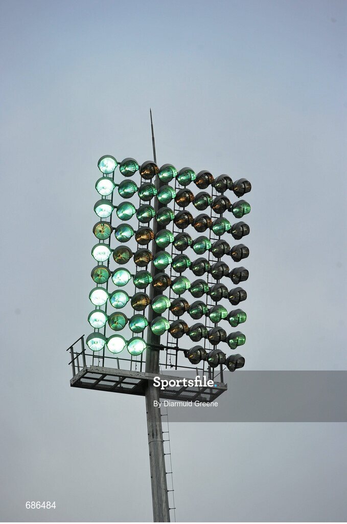 15 September 2012; The floodlights warm up at Semple Stadium. Bord Gáis Energy GAA Hurling Under 21 All-Ireland 'B' Championship Final, Kildare v Roscommon, Semple Stadium, Thurles, Co. Tipperary. Picture credit: Diarmuid Greene / SPORTSFILE
