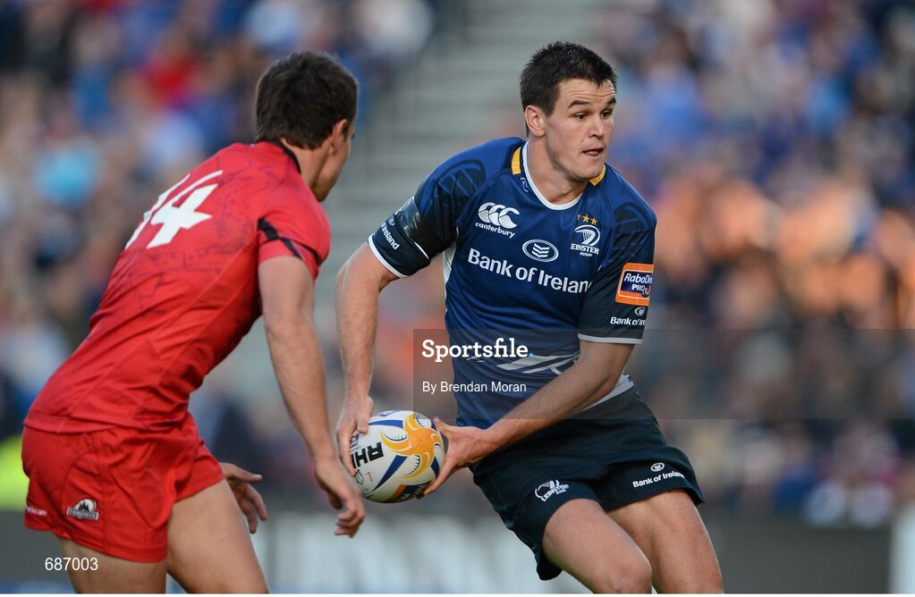 22 September 2012; Jonathan Sexton, Leinster, in action against Edinburgh. Celtic League 2012/13, Round 4, Leinster v Edinburgh, RDS, Ballsbridge, Dublin. Picture credit: Brendan Moran / SPORTSFILE