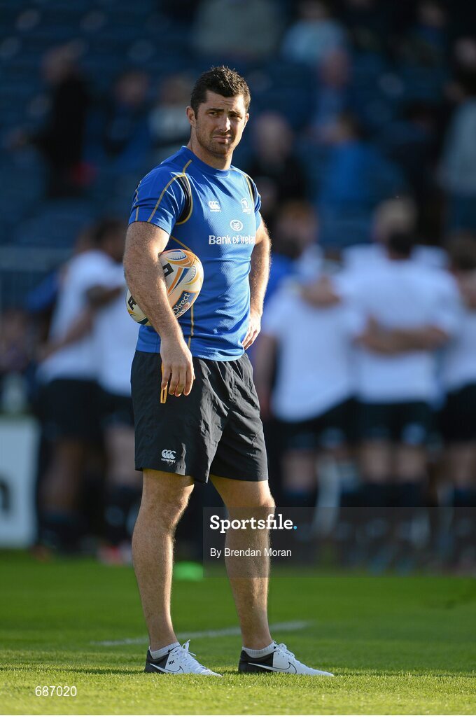 22 September 2012; Rob Kearney, Leinster, looks on at the warm-up before the game. Celtic League 2012/13, Round 4, Leinster v Edinburgh, RDS, Ballsbridge, Dublin. Picture credit: Brendan Moran / SPORTSFILE