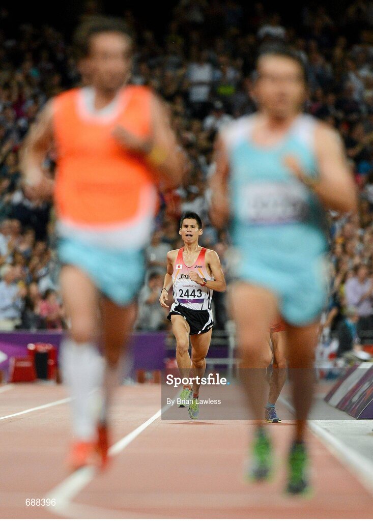 3 September 2012; Tadashi Horikoshi, Japan, in action during the Men's 5000m - T12. London 2012 Paralympic Games, Athletics, Olympic Stadium, Olympic Park, Stratford, London, England. Picture credit: Brian Lawless / SPORTSFILE