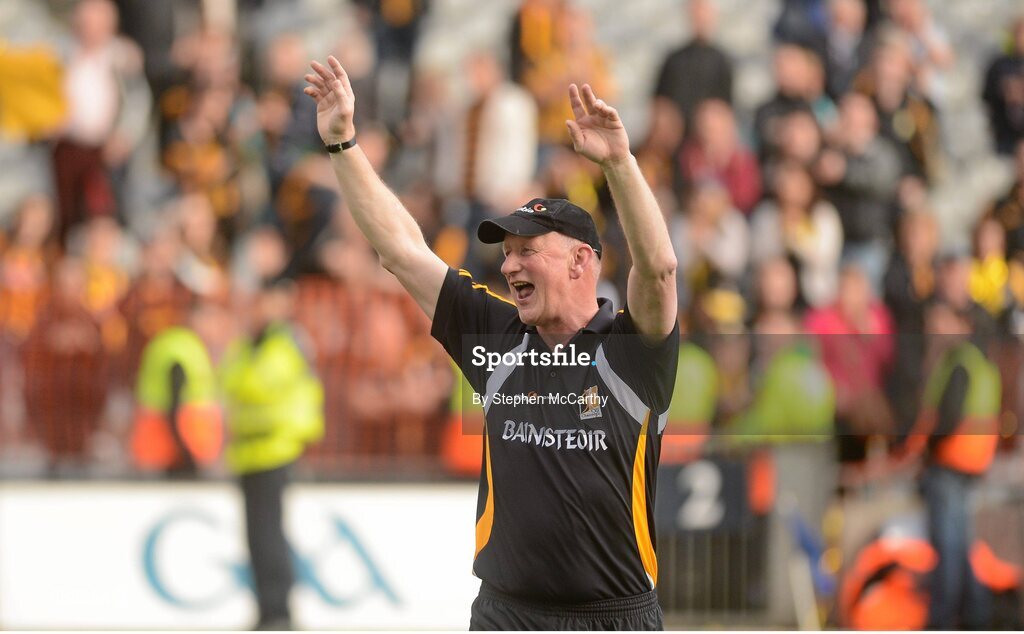 30 September 2012; Kilkenny manager Brian Cody celebrates his side's victory. GAA Hurling All-Ireland Senior Championship Final Replay, Kilkenny v Galway, Croke Park, Dublin. Picture credit: Stephen McCarthy / SPORTSFILE