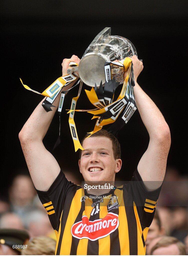 30 September 2012; Kilkenny's Walter Walsh lifts the Liam MacCarthy Cup. GAA Hurling All-Ireland Senior Championship Final Replay, Kilkenny v Galway, Croke Park, Dublin. Picture credit: Stephen McCarthy / SPORTSFILE