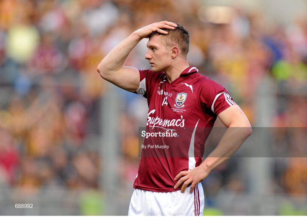 30 September 2012; A dejected Joe Canning, Galway, after the game. GAA Hurling All-Ireland Senior Championship Final Replay, Kilkenny v Galway, Croke Park, Dublin. Picture credit: Pat Murphy / SPORTSFILE