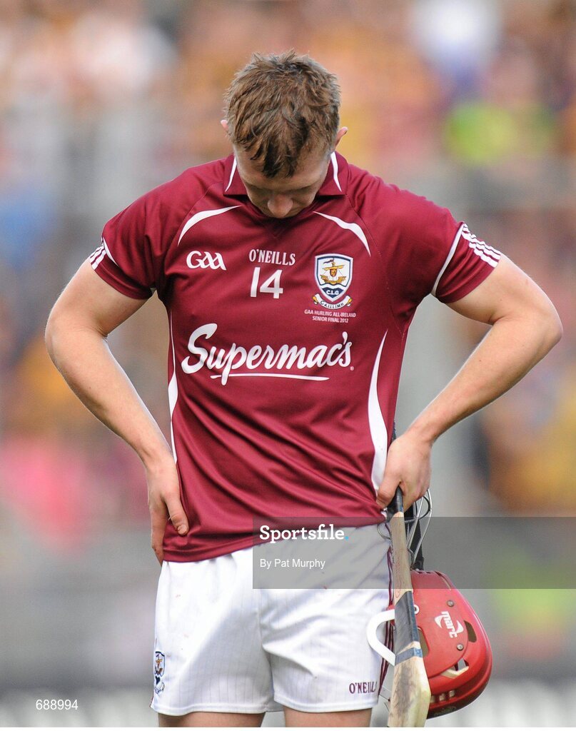 30 September 2012; A dejected Joe Canning, Galway, after the game. GAA Hurling All-Ireland Senior Championship Final Replay, Kilkenny v Galway, Croke Park, Dublin. Picture credit: Pat Murphy / SPORTSFILE