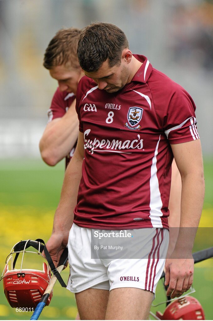 30 September 2012; A dejected Iarla Tannian, Galway, after the game. GAA Hurling All-Ireland Senior Championship Final Replay, Kilkenny v Galway, Croke Park, Dublin. Picture credit: Pat Murphy / SPORTSFILE