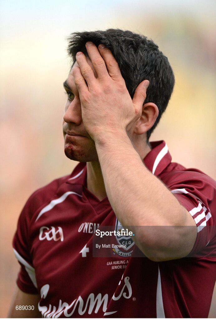 30 September 2012; Galway captain Fergal Moore after the final whistle. GAA Hurling All-Ireland Senior Championship Final Replay, Kilkenny v Galway, Croke Park, Dublin. Picture credit: Matt Browne / SPORTSFILE