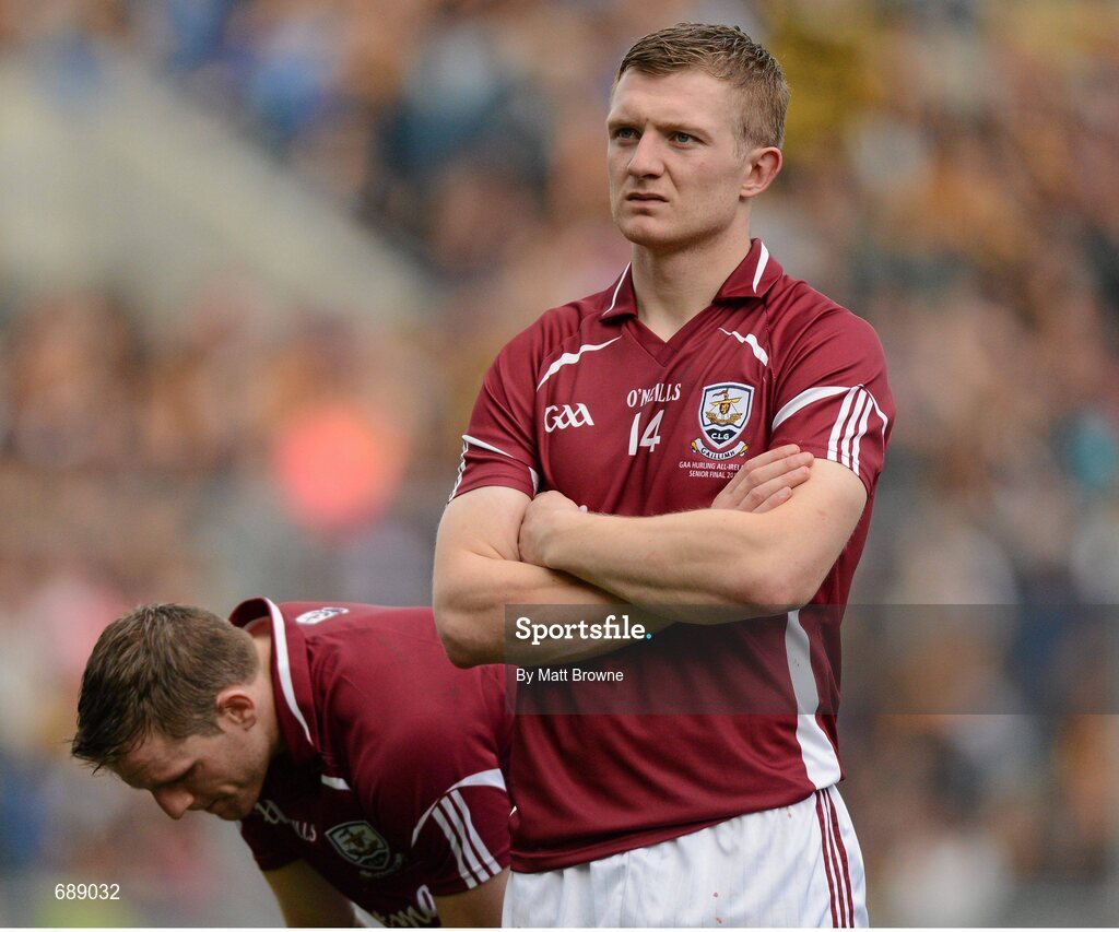 30 September 2012; Galway's Joe Canning and Andrew Smith after the final whistle. GAA Hurling All-Ireland Senior Championship Final Replay, Kilkenny v Galway, Croke Park, Dublin. Picture credit: Matt Browne / SPORTSFILE
