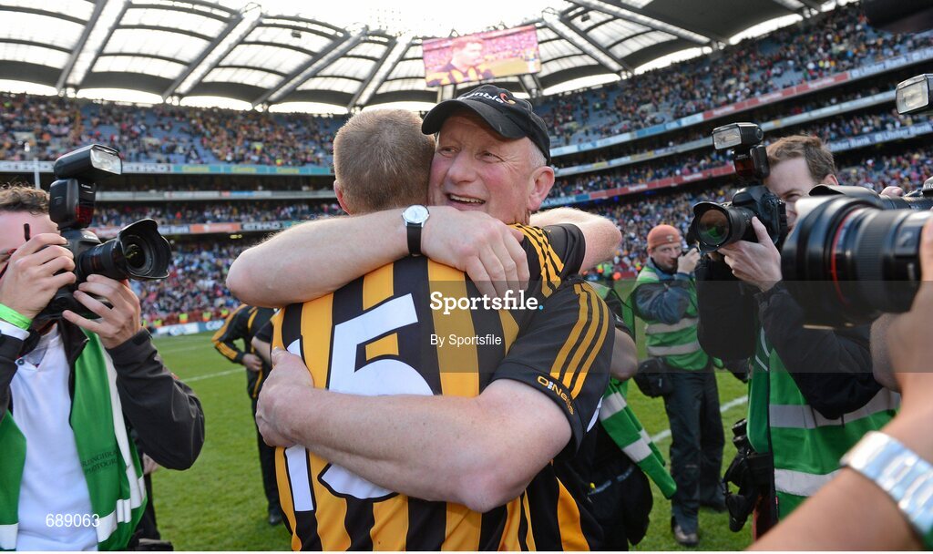 30 September 2012; Kilkenny manager Brian Cody celebrates with Henry Shefflin after the game. GAA Hurling All-Ireland Senior Championship Final Replay, Kilkenny v Galway, Croke Park, Dublin. Photo by Sportsfile