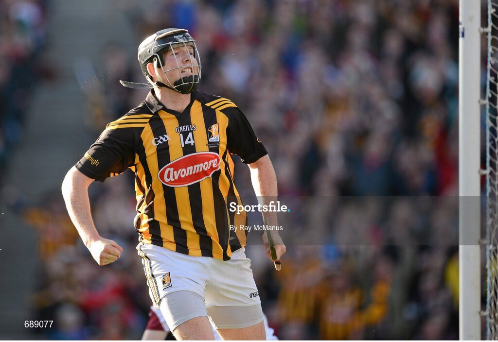 30 September 2012; Walter Walsh, Kilkenny, celebrates after scoring his side's second goal. GAA Hurling All-Ireland Senior Championship Final Replay, Kilkenny v Galway, Croke Park, Dublin. Picture credit: Ray McManus / SPORTSFILE