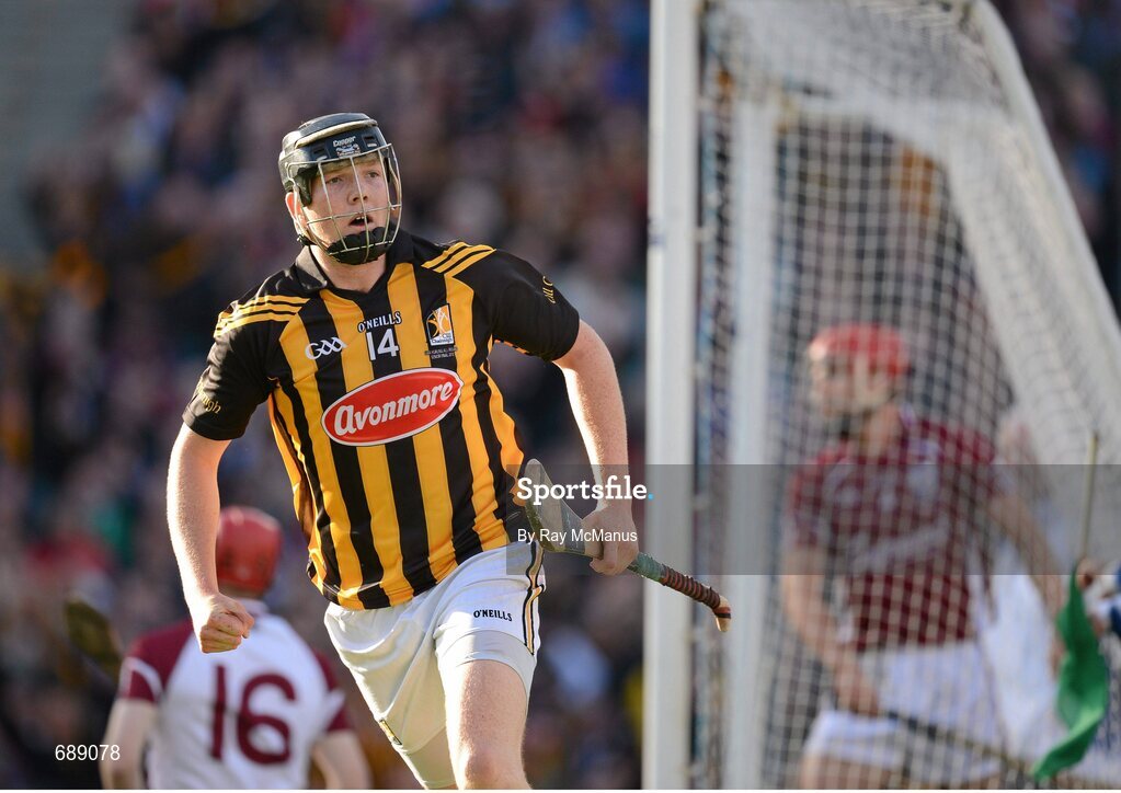 30 September 2012; Walter Walsh, Kilkenny, celebrates after scoring his side's second goal. GAA Hurling All-Ireland Senior Championship Final Replay, Kilkenny v Galway, Croke Park, Dublin. Picture credit: Ray McManus / SPORTSFILE