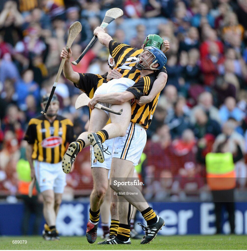30 September 2012; Kilkenny's Brian Hogan, Paul Murphy, 2, and Michael Fennelly celebrate after the final whistle. GAA Hurling All-Ireland Senior Championship Final Replay, Kilkenny v Galway, Croke Park, Dublin. Picture credit: Matt Browne / SPORTSFILE