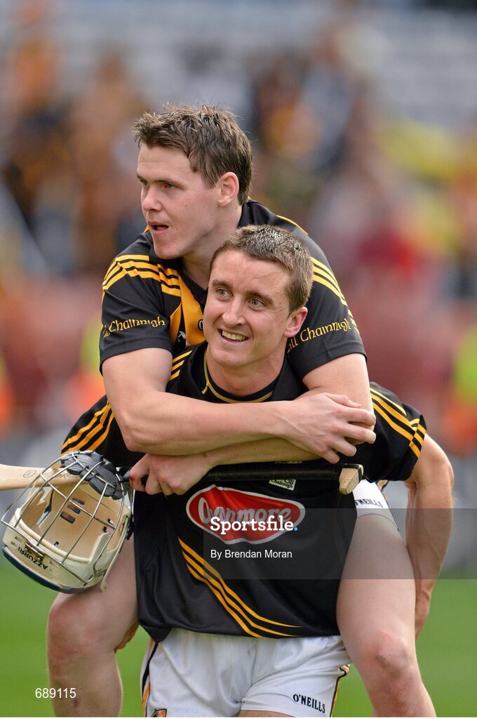 30 September 2012; Kilkenny goalkeeper David Herity carries team-mate T.J Reid after the game. GAA Hurling All-Ireland Senior Championship Final Replay, Kilkenny v Galway, Croke Park, Dublin. Picture credit: Brendan Moran / SPORTSFILE