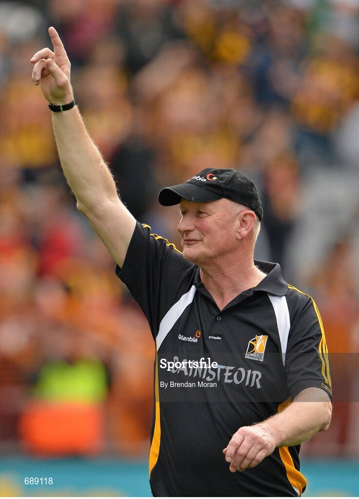 30 September 2012; Kilkenny manager Brian Cody celebrates after the game. GAA Hurling All-Ireland Senior Championship Final Replay, Kilkenny v Galway, Croke Park, Dublin. Picture credit: Brendan Moran / SPORTSFILE