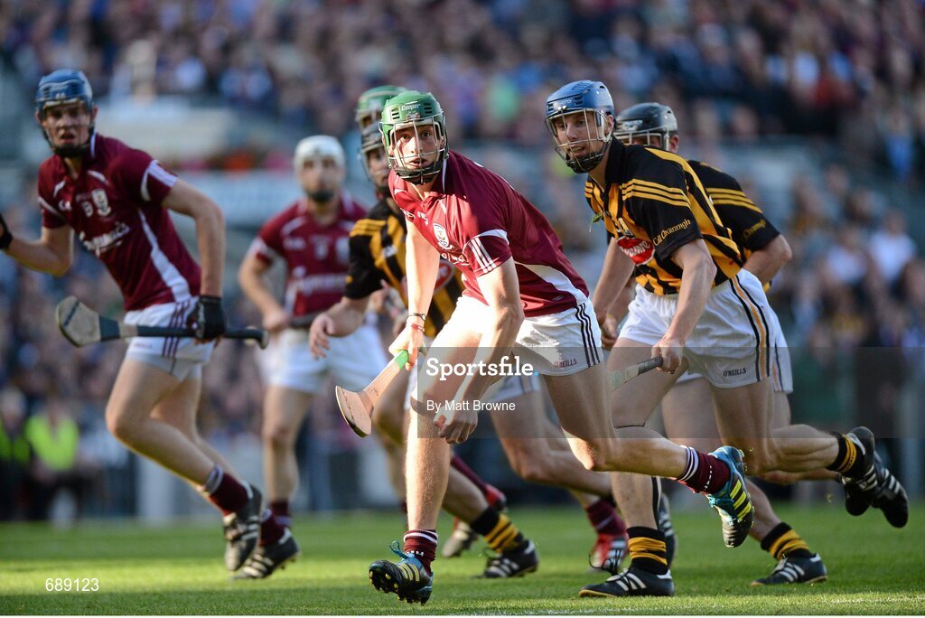 30 September 2012; Niall Burke, Galway, in action during the game. GAA Hurling All-Ireland Senior Championship Final Replay, Kilkenny v Galway, Croke Park, Dublin. Picture credit: Matt Browne / SPORTSFILE
