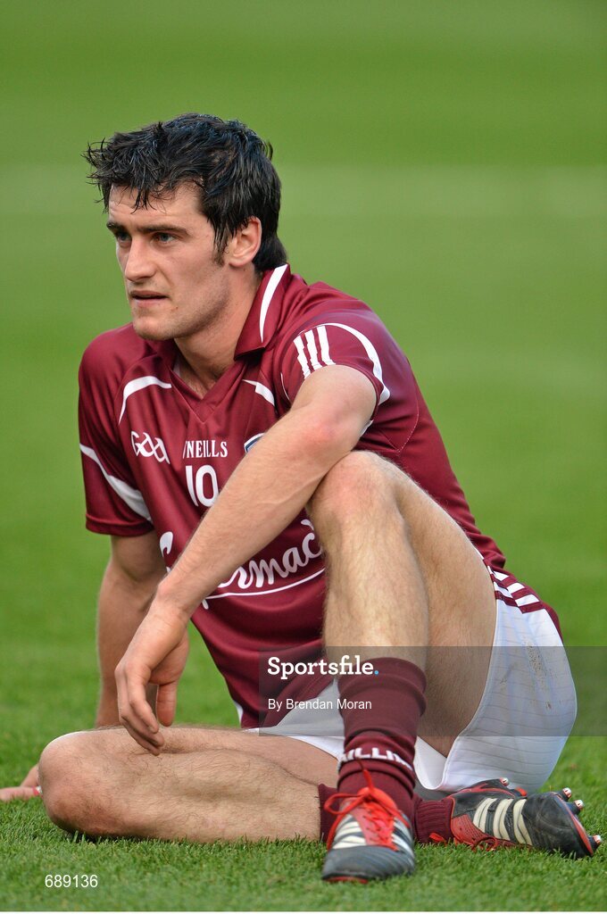30 September 2012; A dejected David Burke, Galway, after the game. GAA Hurling All-Ireland Senior Championship Final Replay, Kilkenny v Galway, Croke Park, Dublin. Picture credit: Brendan Moran / SPORTSFILE