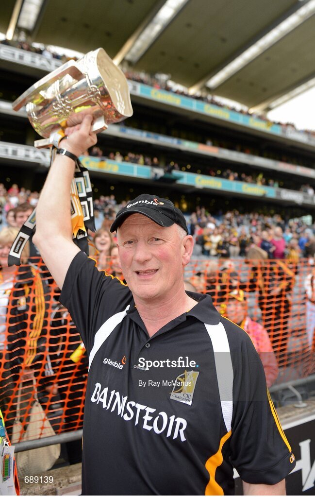 30 September 2012; The Kilkenny manager Brian Cody with the Liam Maccarthy Cup. GAA Hurling All-Ireland Senior Championship Final Replay, Kilkenny v Galway, Croke Park, Dublin. Picture credit: Ray McManus / SPORTSFILE