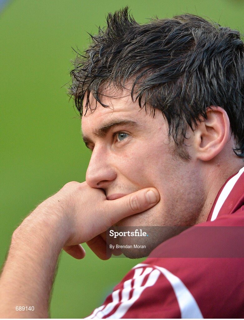 30 September 2012; A dejected David Burke, Galway, after the game. GAA Hurling All-Ireland Senior Championship Final Replay, Kilkenny v Galway, Croke Park, Dublin. Picture credit: Brendan Moran / SPORTSFILE