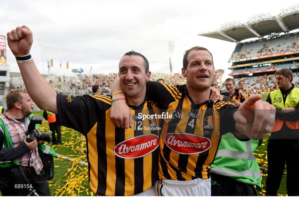 30 September 2012; Eoin Larkin, left and Jackie Tyrrell, Kilkenny, celebrate after the game. GAA Hurling All-Ireland Senior Championship Final Replay, Kilkenny v Galway, Croke Park, Dublin. Photo by Sportsfile
