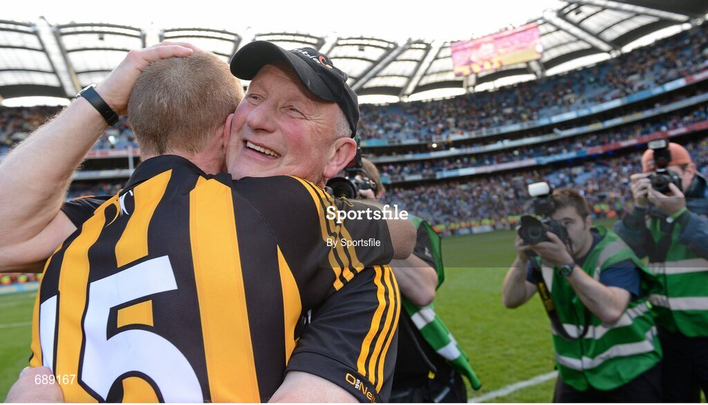 30 September 2012; Kilkenny manager Brian Cody celebrates with Henry Shefflin after the game. GAA Hurling All-Ireland Senior Championship Final Replay, Kilkenny v Galway, Croke Park, Dublin. Photo by Sportsfile