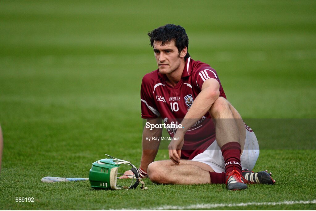 30 September 2012; David Burke, Galway, during the presentation. GAA Hurling All-Ireland Senior Championship Final Replay, Kilkenny v Galway, Croke Park, Dublin. Picture credit: Ray McManus / SPORTSFILE