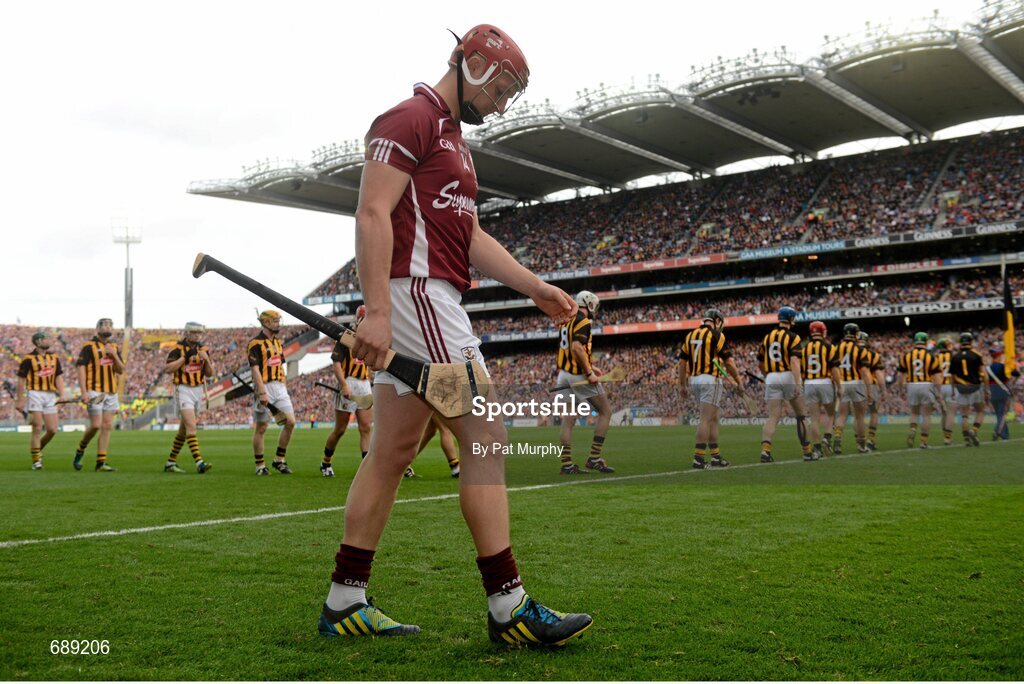 30 September 2012; Joe Canning, Galway, during the pre-match parade. GAA Hurling All-Ireland Senior Championship Final Replay, Kilkenny v Galway, Croke Park, Dublin. Picture credit: Pat Murphy / SPORTSFILE