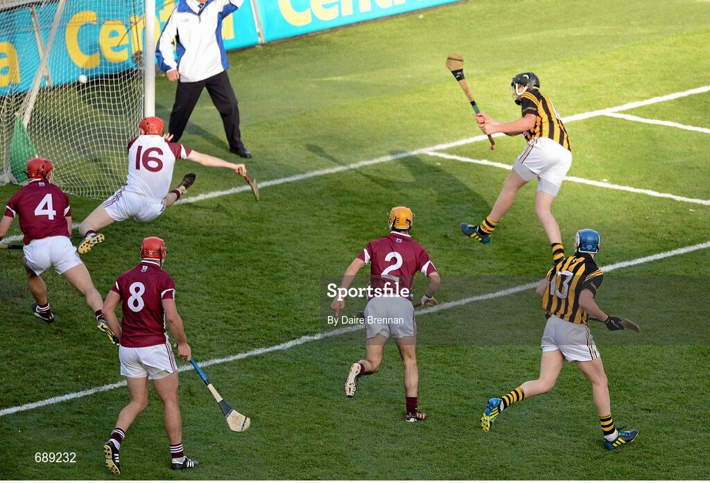 30 September 2012; Walter Walsh, Kilkenny, scores his side's second goal. GAA Hurling All-Ireland Senior Championship Final Replay, Kilkenny v Galway, Croke Park, Dublin. Picture credit: Daire Brennan / SPORTSFILE